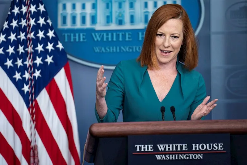 DECLARACIÓN. La secretaria de prensa de la Casa Blanca, Jen Psaki, habló con los periodistas en la Casa Blanca en Washington,